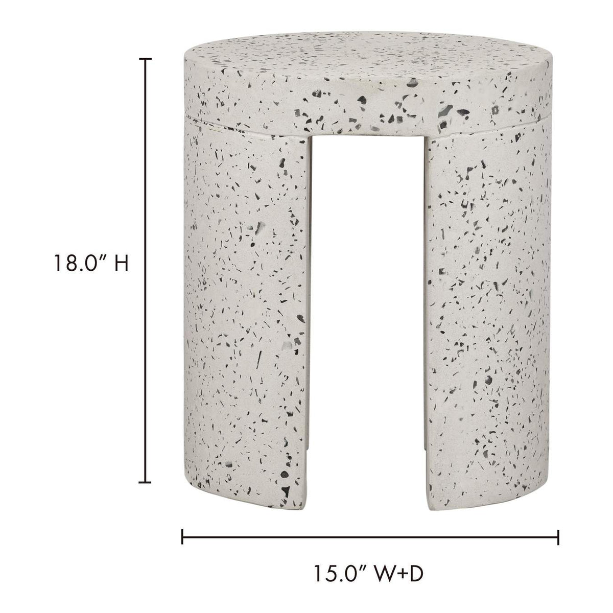 JK-1003-29 Lyon Outdoor Stool White Terrazzo