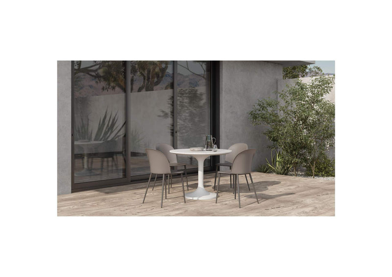 JK-1004-29-0 Tuli Outdoor Cafe Table White Terrazzo