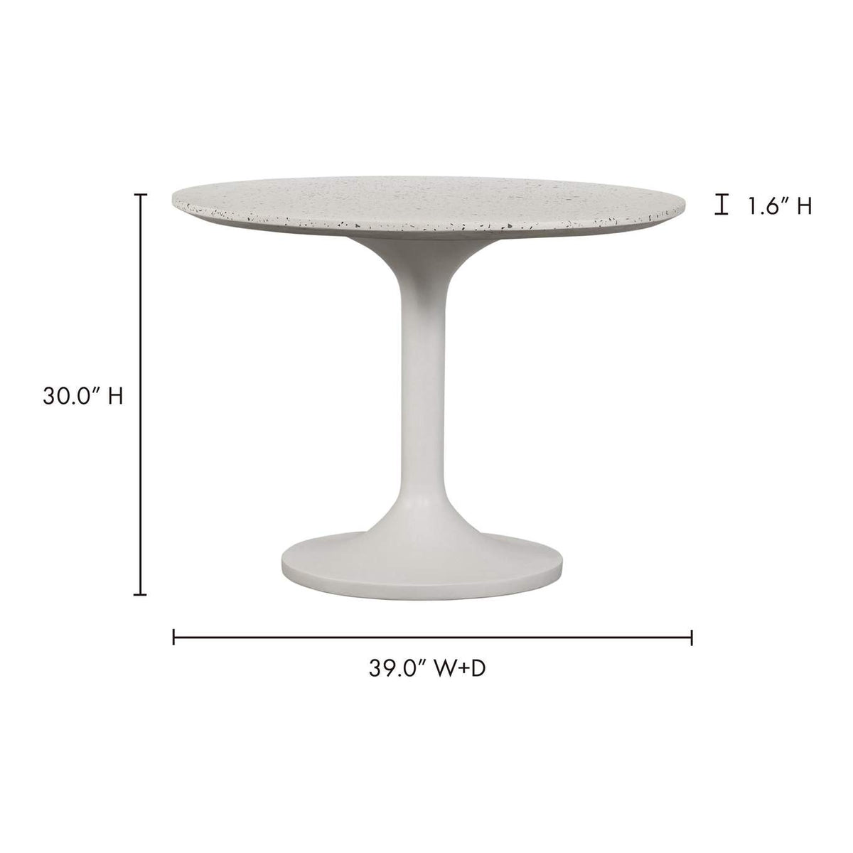 JK-1004-29-0 Tuli Outdoor Cafe Table White Terrazzo