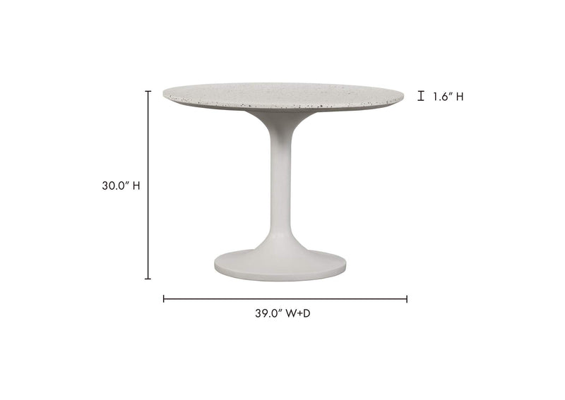 JK-1004-29-0 Tuli Outdoor Cafe Table White Terrazzo