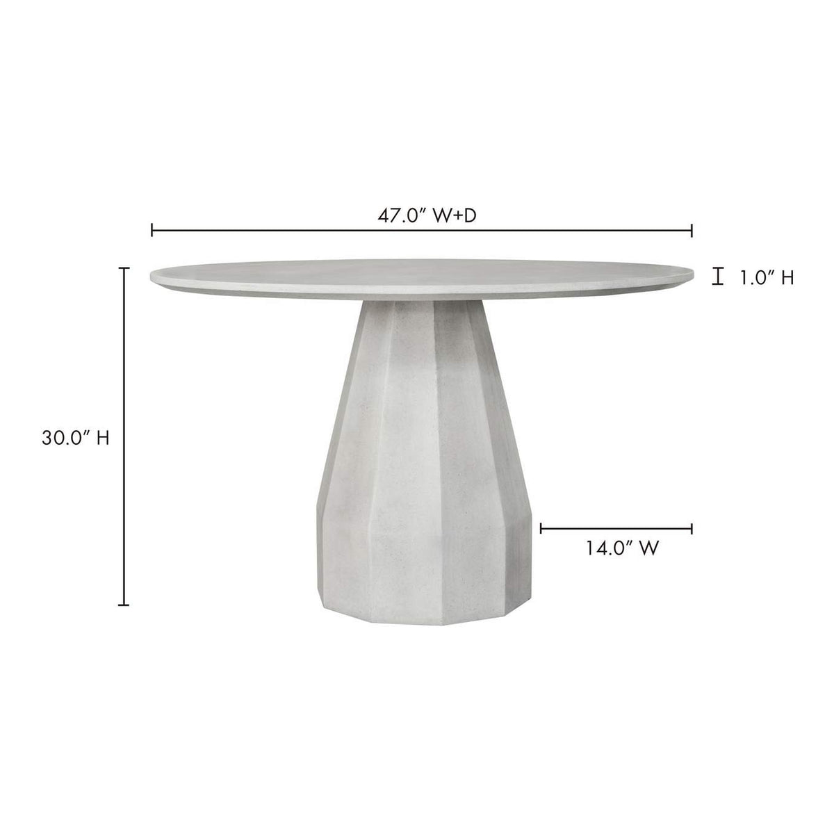 JK-1010-18-0 Templo Outdoor Dining Table Antique White