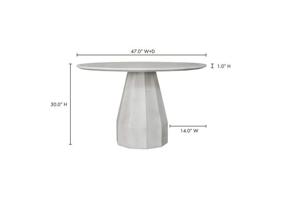 JK-1010-18-0 Templo Outdoor Dining Table Antique White