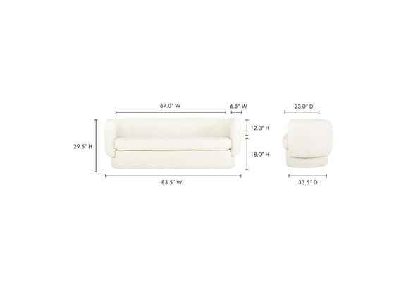 JM-1001-18 Koba Sofa Maya White