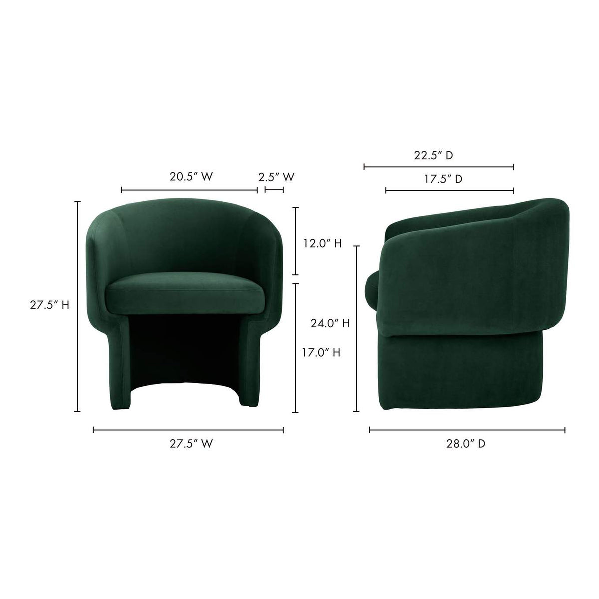 JM-1005-27 Franco Chair Dark Green