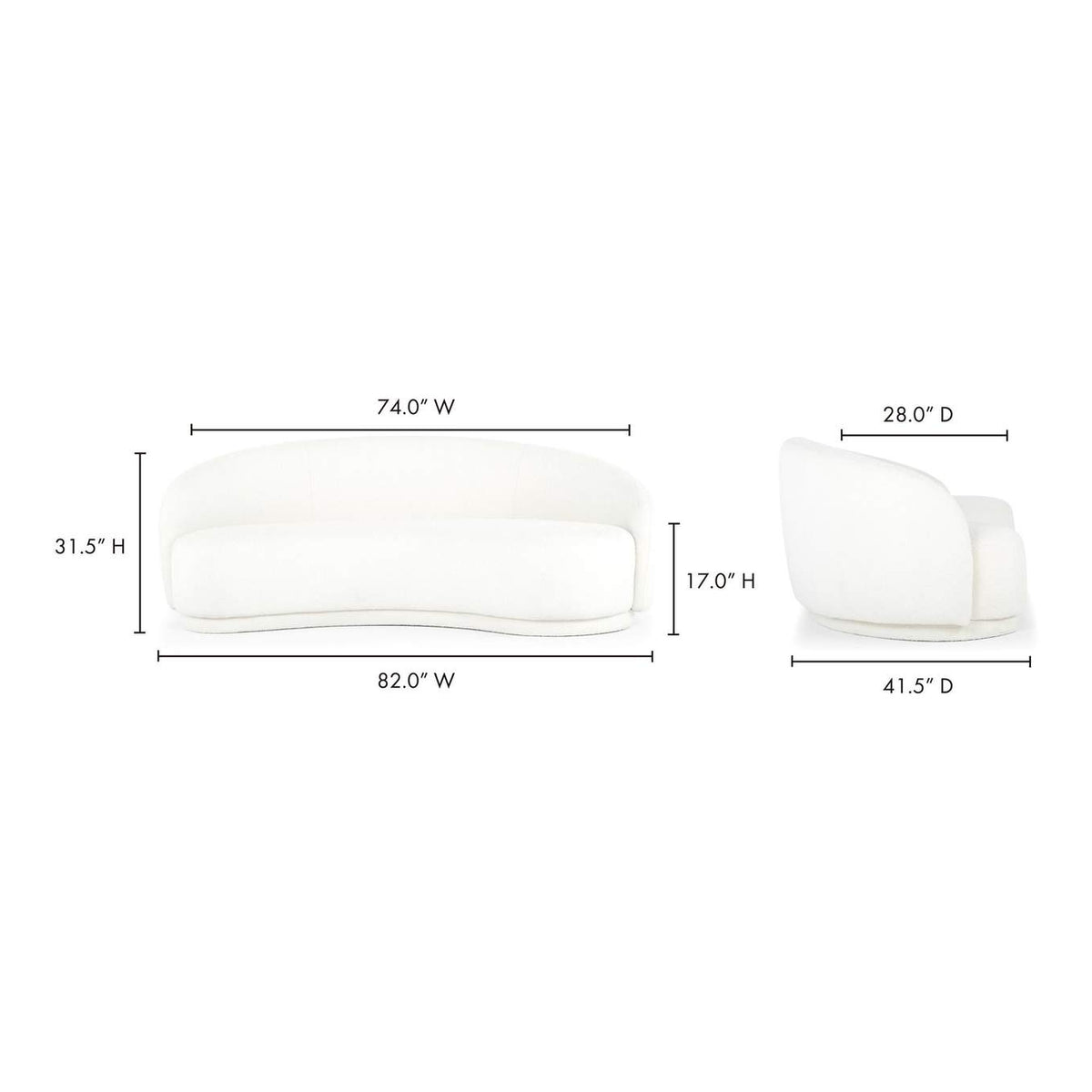 JM-1009-05 Excelsior Sofa Cream