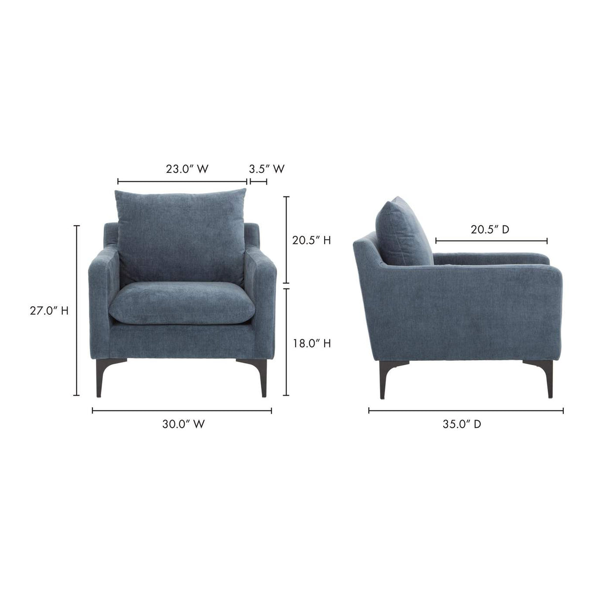 JM-1010-26 Paris Armchair Blue