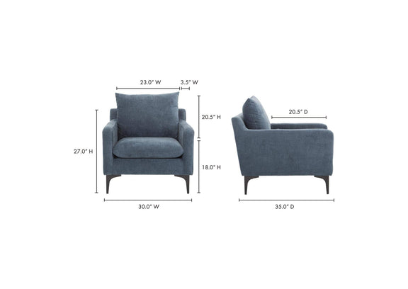 JM-1010-26 Paris Armchair Blue