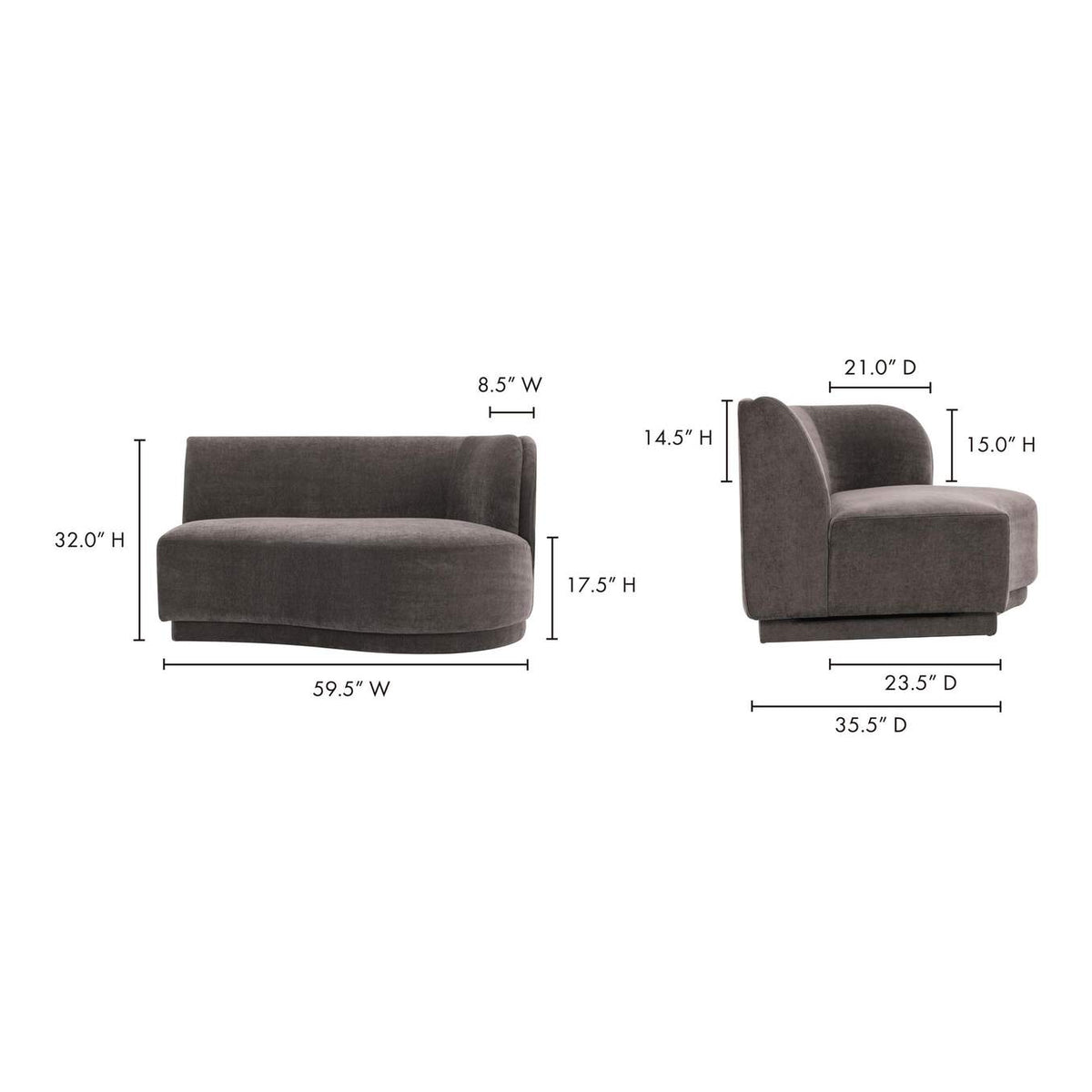 JM-1018-25 Yoon 2 Seat Sofa Right