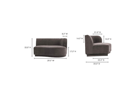 JM-1018-25 Yoon 2 Seat Sofa Right
