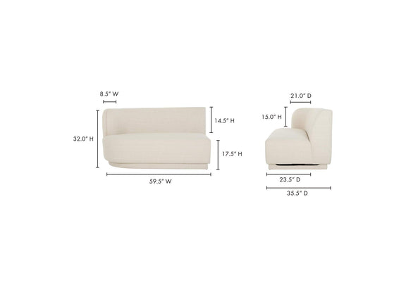 JM-1019-05 Yoon 2 Seat Sofa Left