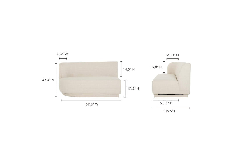 JM-1019-05 Yoon 2 Seat Sofa Left