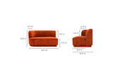 JM-1019-06 Yoon 2 Seat Sofa Left Rust
