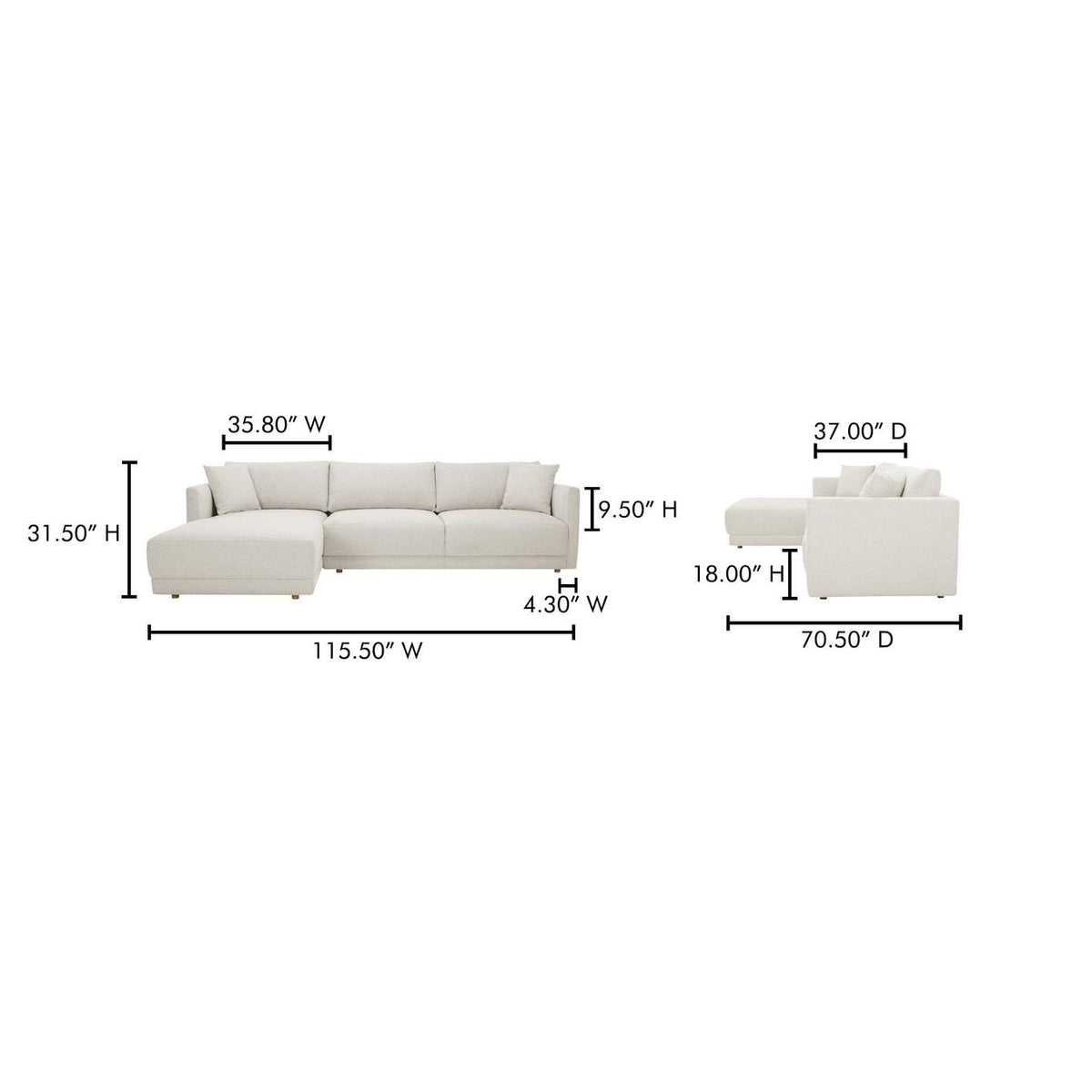JM-1027-05-L-0 Bryn Sectional Left Oyster