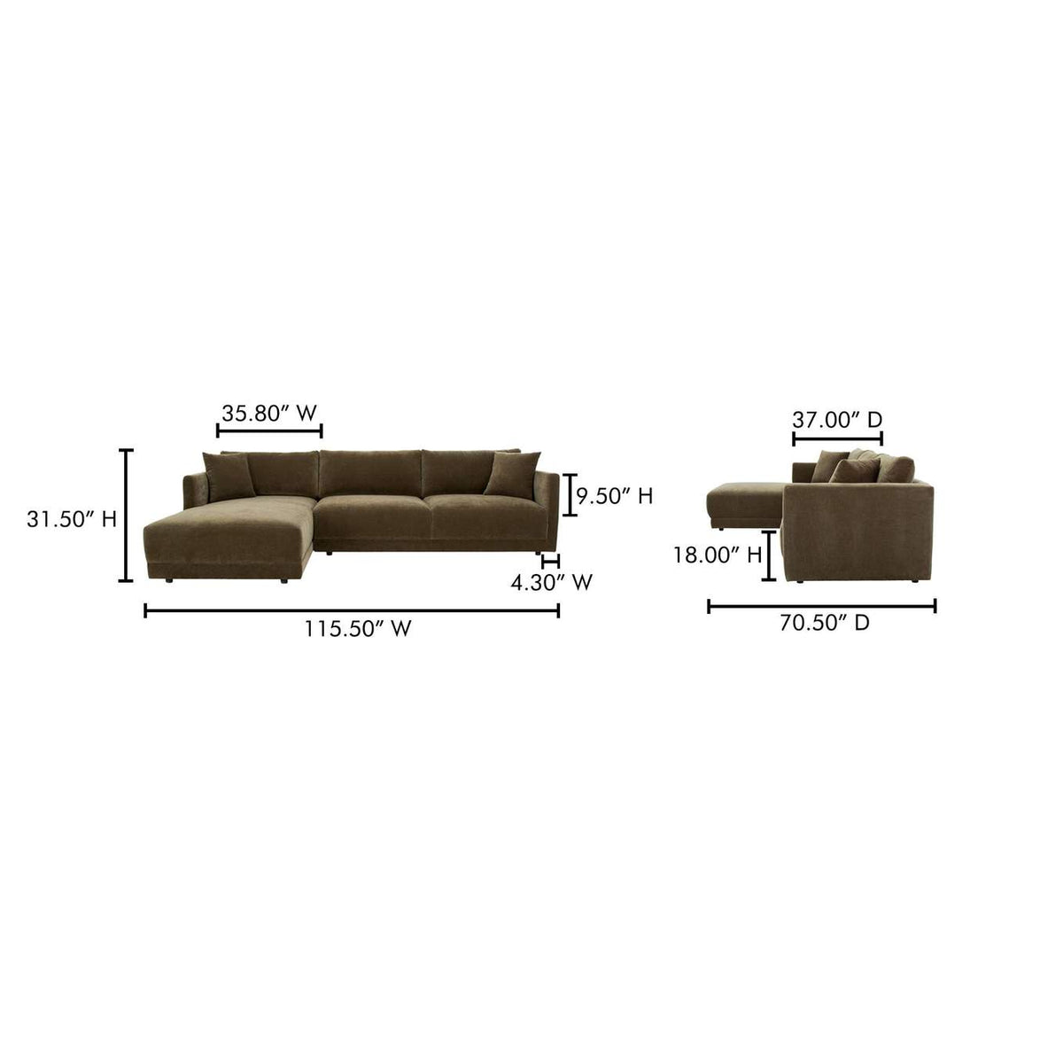 JM-1027-27-L-0 Bryn Sectional Left Heritage Cedar Green