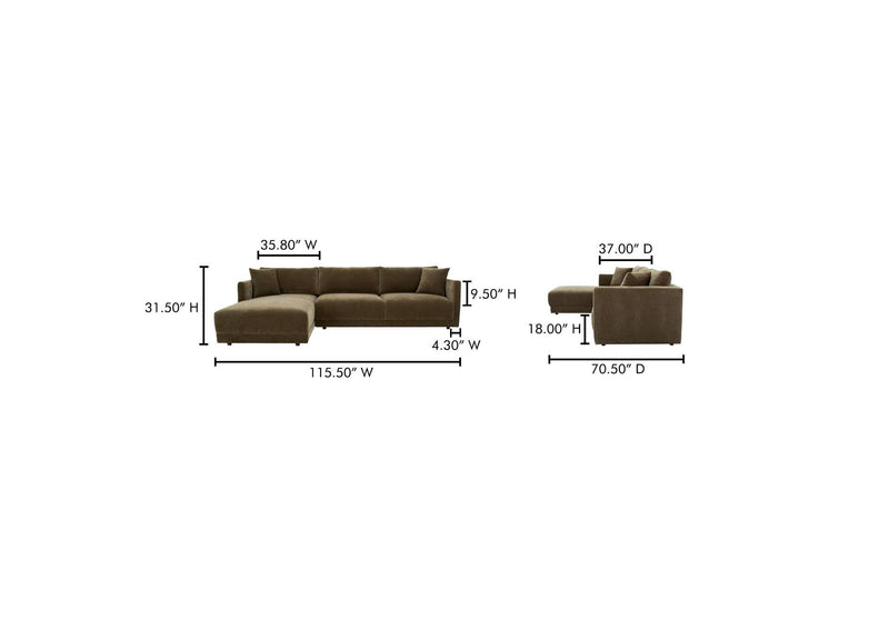 JM-1027-27-L-0 Bryn Sectional Left Heritage Cedar Green