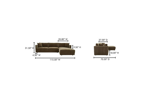 JM-1027-27-R-0 Bryn Sectional Right Heritage Cedar Green