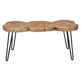 Joss Natural Acacia One of a Kind Live Edge Rectangle Cocktail Table w/ Black Hairpin Legs