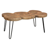 Joss Natural Acacia One of a Kind Live Edge Rectangle Cocktail Table w/ Black Hairpin Legs