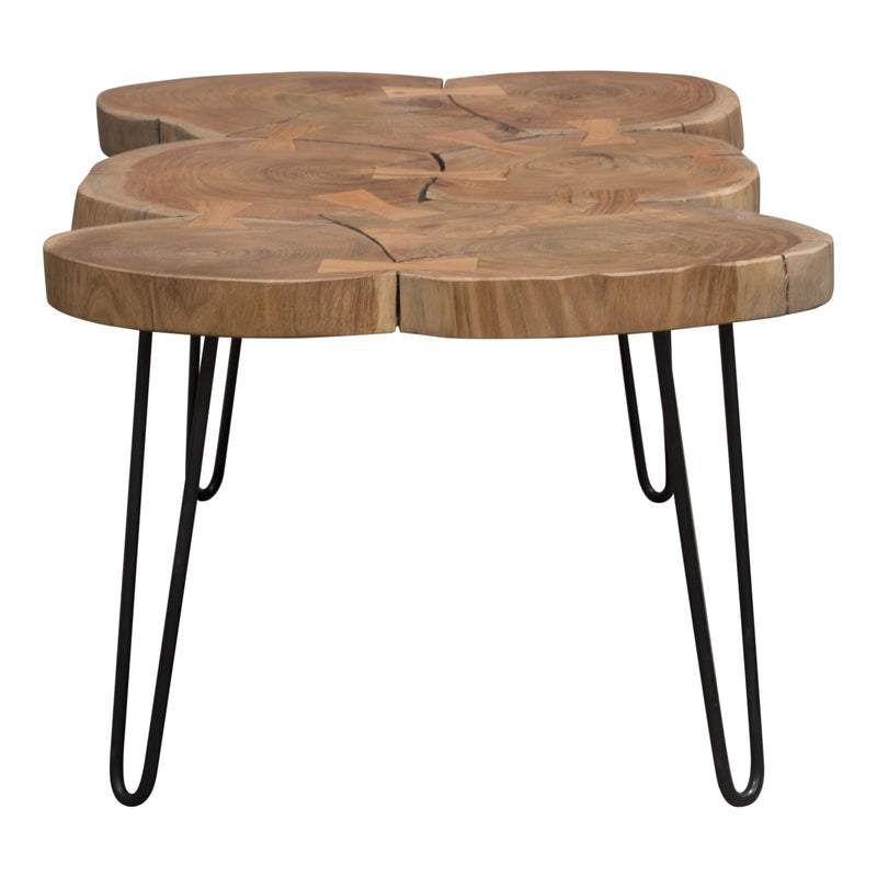 Joss Natural Acacia One of a Kind Live Edge Rectangle Cocktail Table w/ Black Hairpin Legs