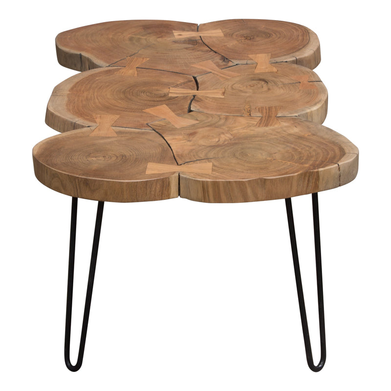 Joss Natural Acacia One of a Kind Live Edge Rectangle Cocktail Table w/ Black Hairpin Legs