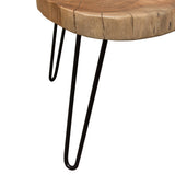 Joss Natural Acacia One of a Kind Live Edge Rectangle Cocktail Table w/ Black Hairpin Legs