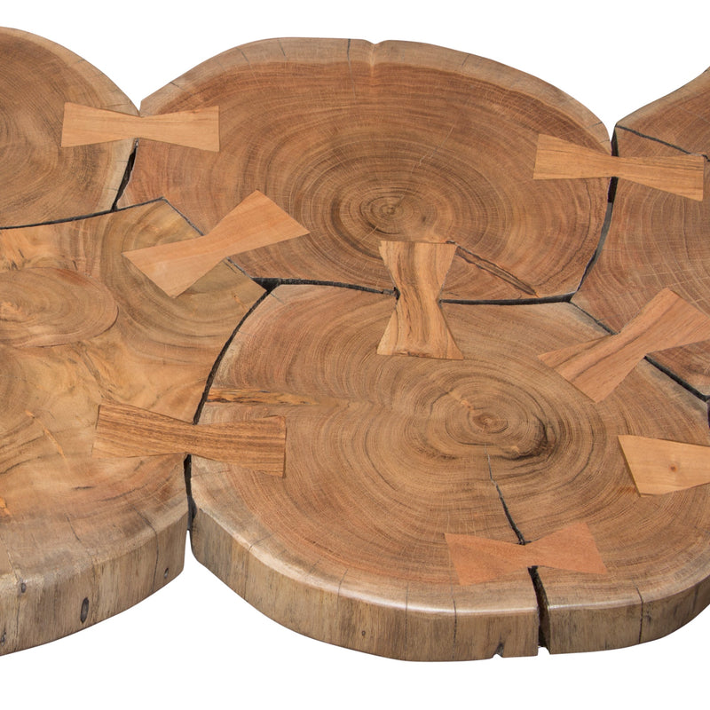 Joss Natural Acacia One of a Kind Live Edge Rectangle Cocktail Table w/ Black Hairpin Legs