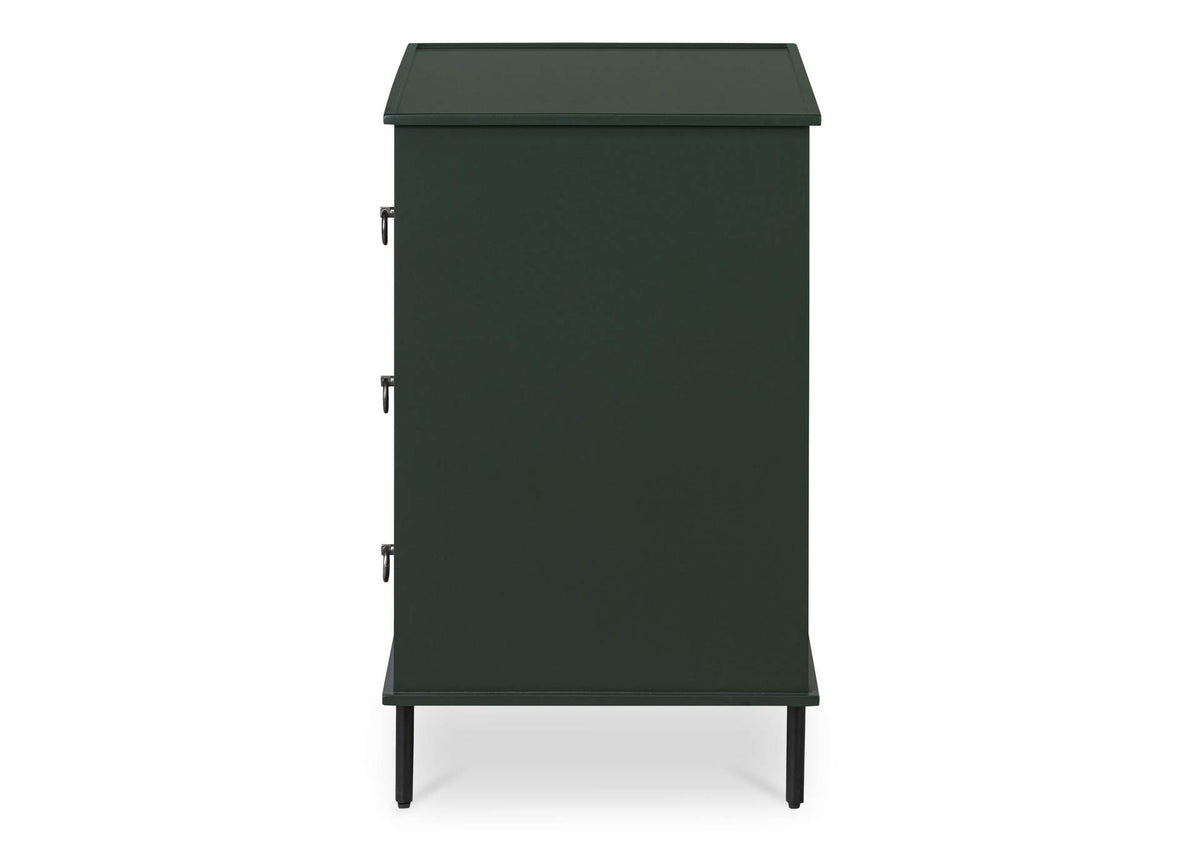 JU-1007-27 Reagan 3 Drawer Nightstand Deep Green