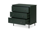 JU-1007-27 Reagan 3 Drawer Nightstand Deep Green