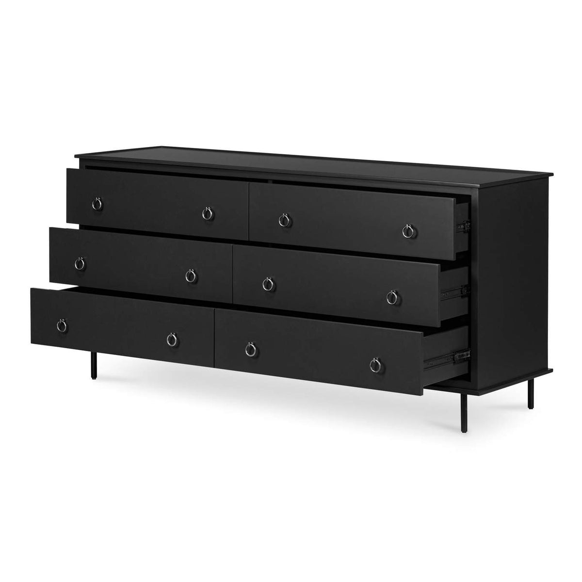 JU-1008-02 Reagan 6 Drawer Dresser Black