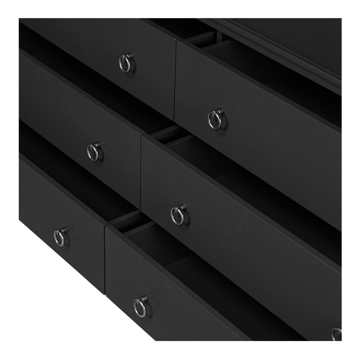 JU-1008-02 Reagan 6 Drawer Dresser Black