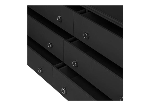 JU-1008-02 Reagan 6 Drawer Dresser Black