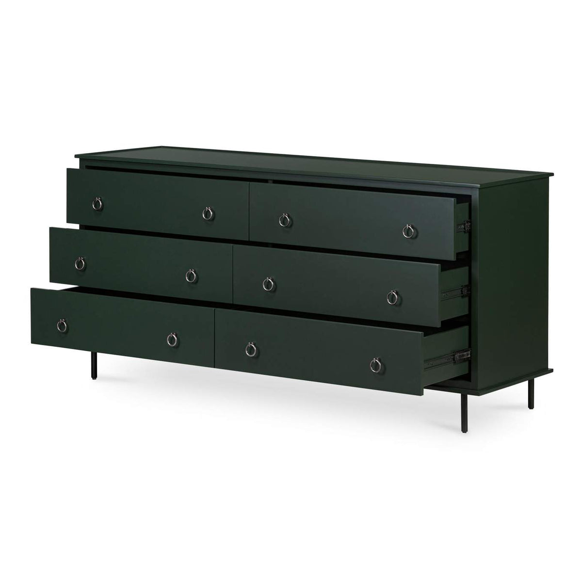 JU-1008-27 Reagan 6 Drawer Dresser Deep Green