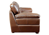 SU-JH86-301SP Sunset Trading Jayson 89" Wide Top Grain Leather Sofa | Chestnut Brown