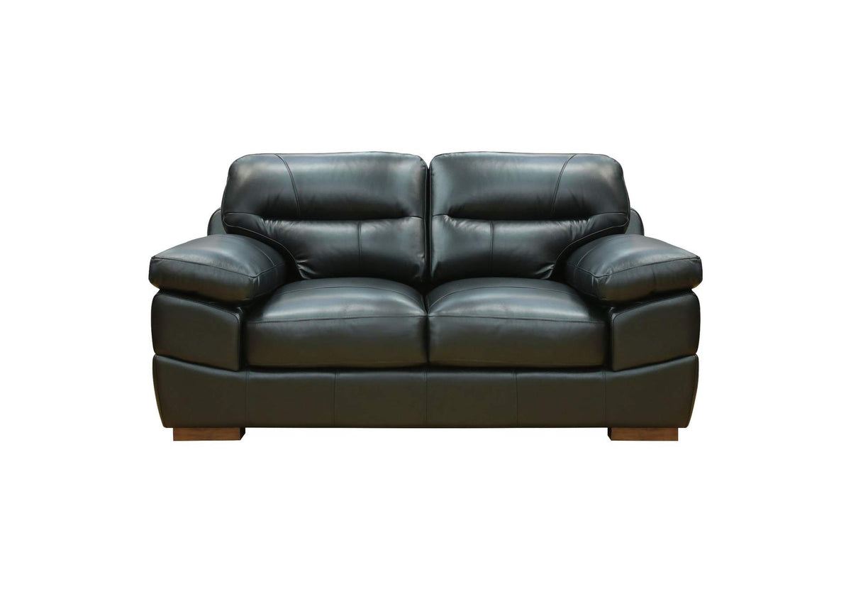SU-JH80-200SP Sunset Trading Jayson 73" Wide Top Grain Leather Loveseat | Black