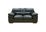 SU-JH80-200SP Sunset Trading Jayson 73" Wide Top Grain Leather Loveseat | Black