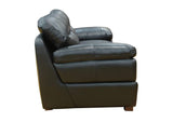 SU-JH80-301SP Sunset Trading Jayson 89" Wide Top Grain Leather Sofa | Black
