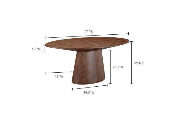 KC-1007-03-0 Otago Oval Dining Table Walnut Brown