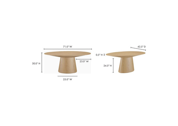 KC-1007-24-0 Otago Oval Dining Table Natural Oak