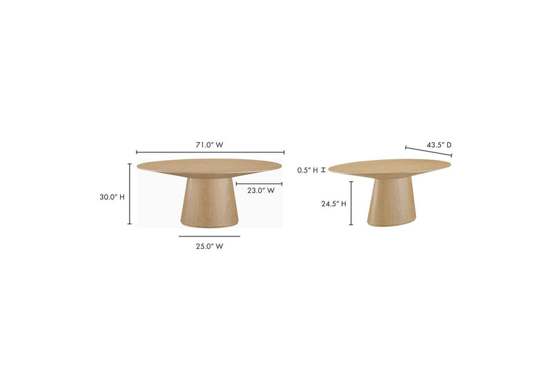 KC-1007-24-0 Otago Oval Dining Table Natural Oak