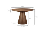 KC-1028-03-0 Otago 47In Round Dining Table Walnut