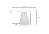 KC-1028-18-0 Otago 47In Round Dining Table White