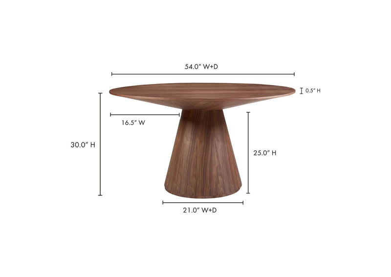 KC-1029-03-0 Otago Round 54In Dining Table Walnut Brown