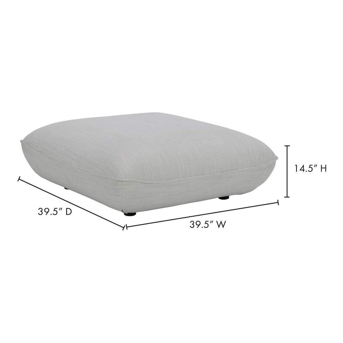 KQ-1014-18 Zeppelin Ottoman Salt Stone White