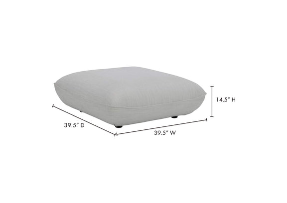 KQ-1014-18 Zeppelin Ottoman Salt Stone White