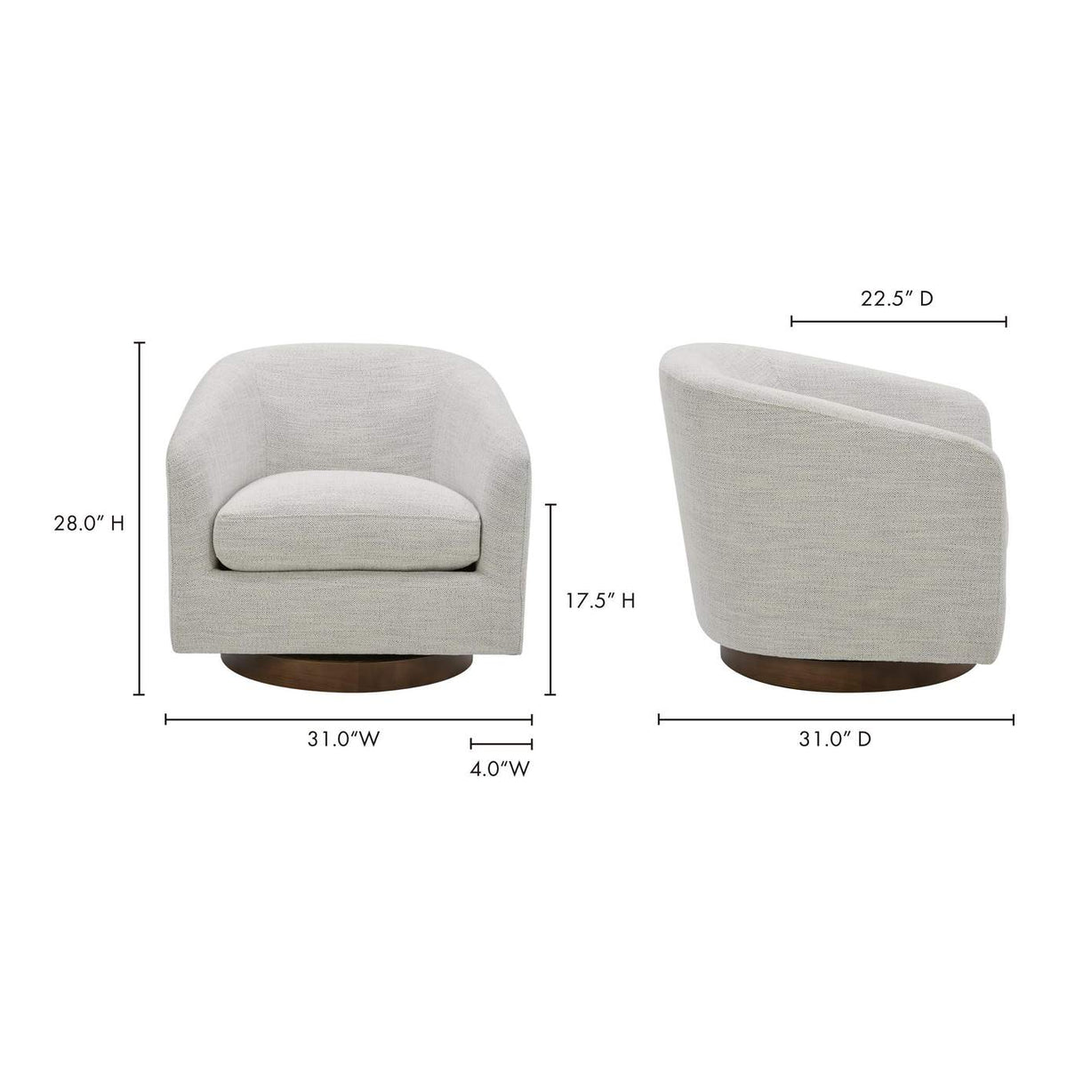 KQ-1015-05-USA Oscy Swivel Chair Splashed White