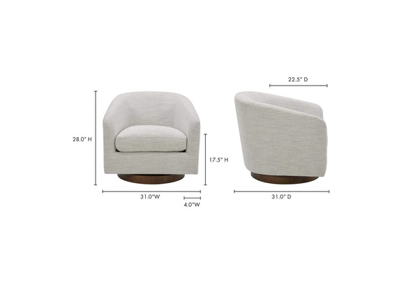 KQ-1015-05-USA Oscy Swivel Chair Splashed White