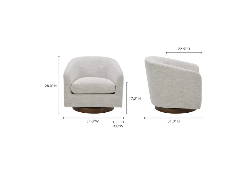KQ-1015-05-USA Oscy Swivel Chair Splashed White