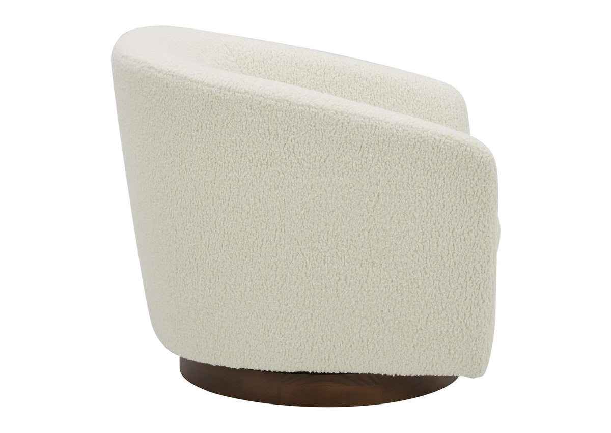 KQ-1015-24-USA Oscy Swivel Chair Faux Shearling White