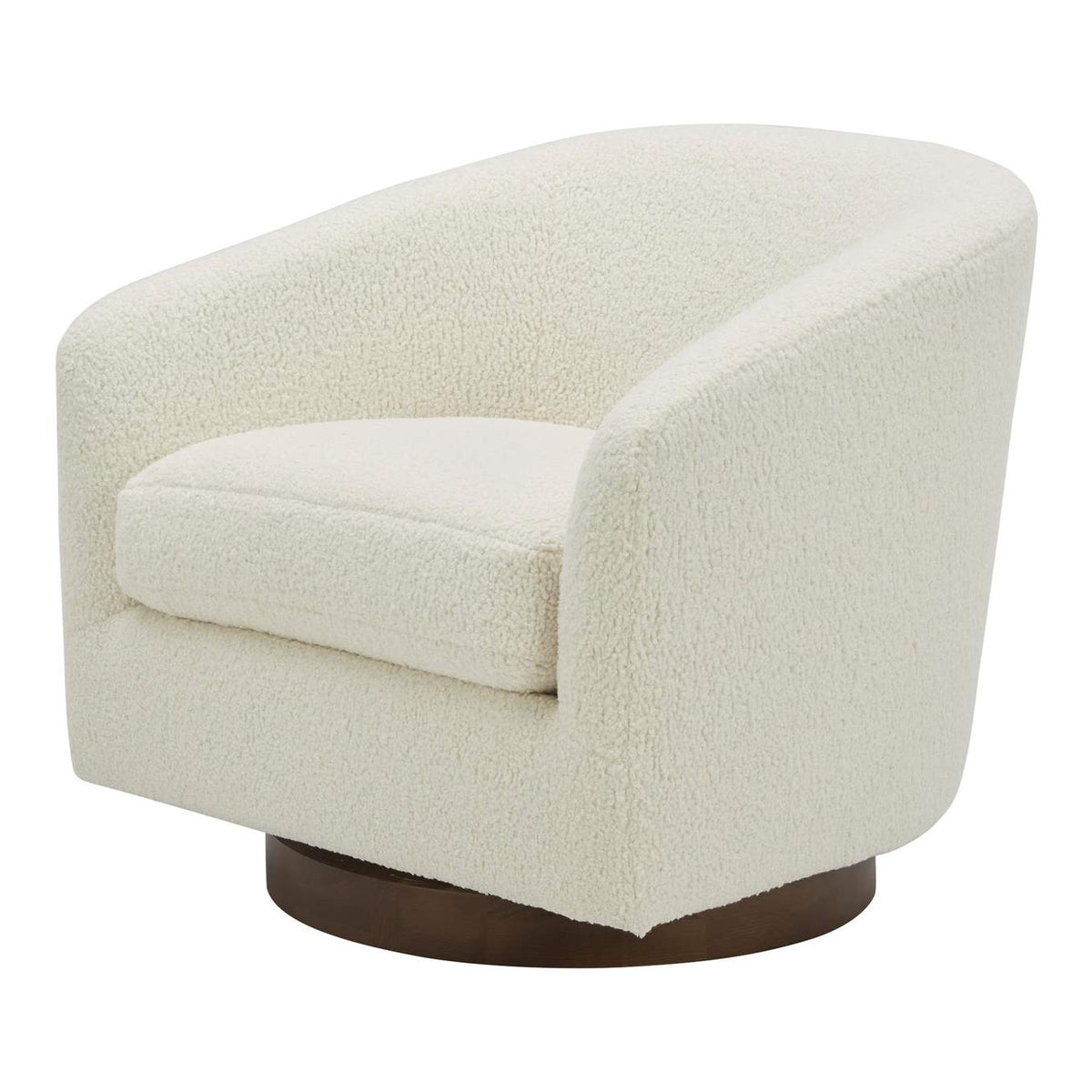 KQ-1015-24-USA Oscy Swivel Chair Faux Shearling White