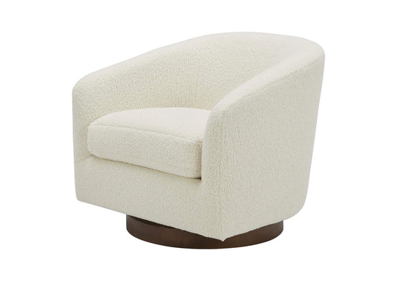 KQ-1015-24-USA Oscy Swivel Chair Faux Shearling White